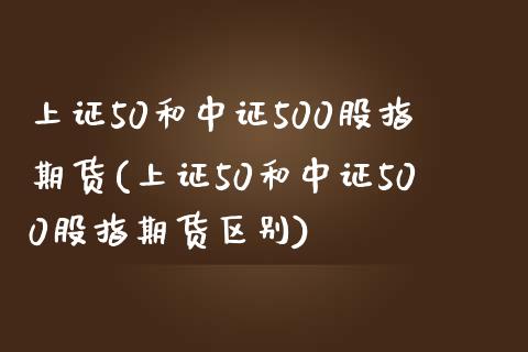 上证50和中证500股指期货(上证50和中证500股指期货区别)_https://www.gnhpgy.com_纳指期货_第1张