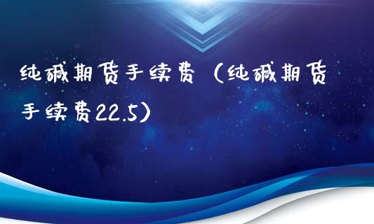 纯碱期货手续费（纯碱期货手续费22.5）_https://www.gnhpgy.com_黄金期货_第1张
