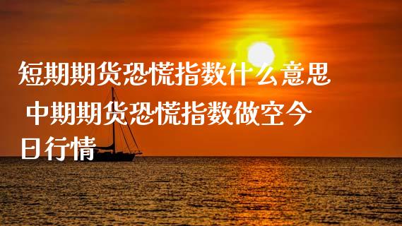 短期期货恐慌指数什么意思 中期期货恐慌指数做空今日行情_https://www.gnhpgy.com_股指期货_第1张