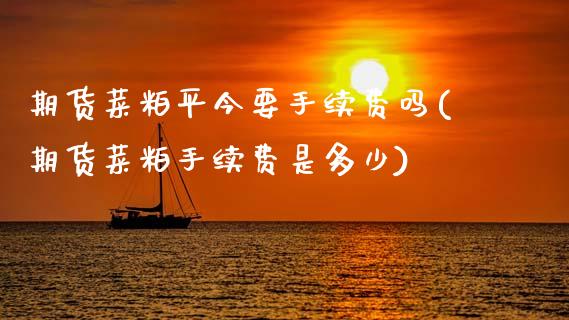 期货菜粕平今要手续费吗(期货菜粕手续费是多少)_https://www.gnhpgy.com_期货百科_第1张